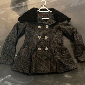 Miss Sixty Charcoal Pea Coat w/ Sweater Color Size M